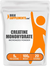 Bulksupplements Creatine Monohydrate Powder - Micronized, Pure Creatine, 5G per Serving, 100G (3.5 Oz)